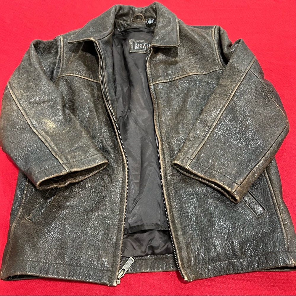 Classic Brown Kids Wide Leather Jacket